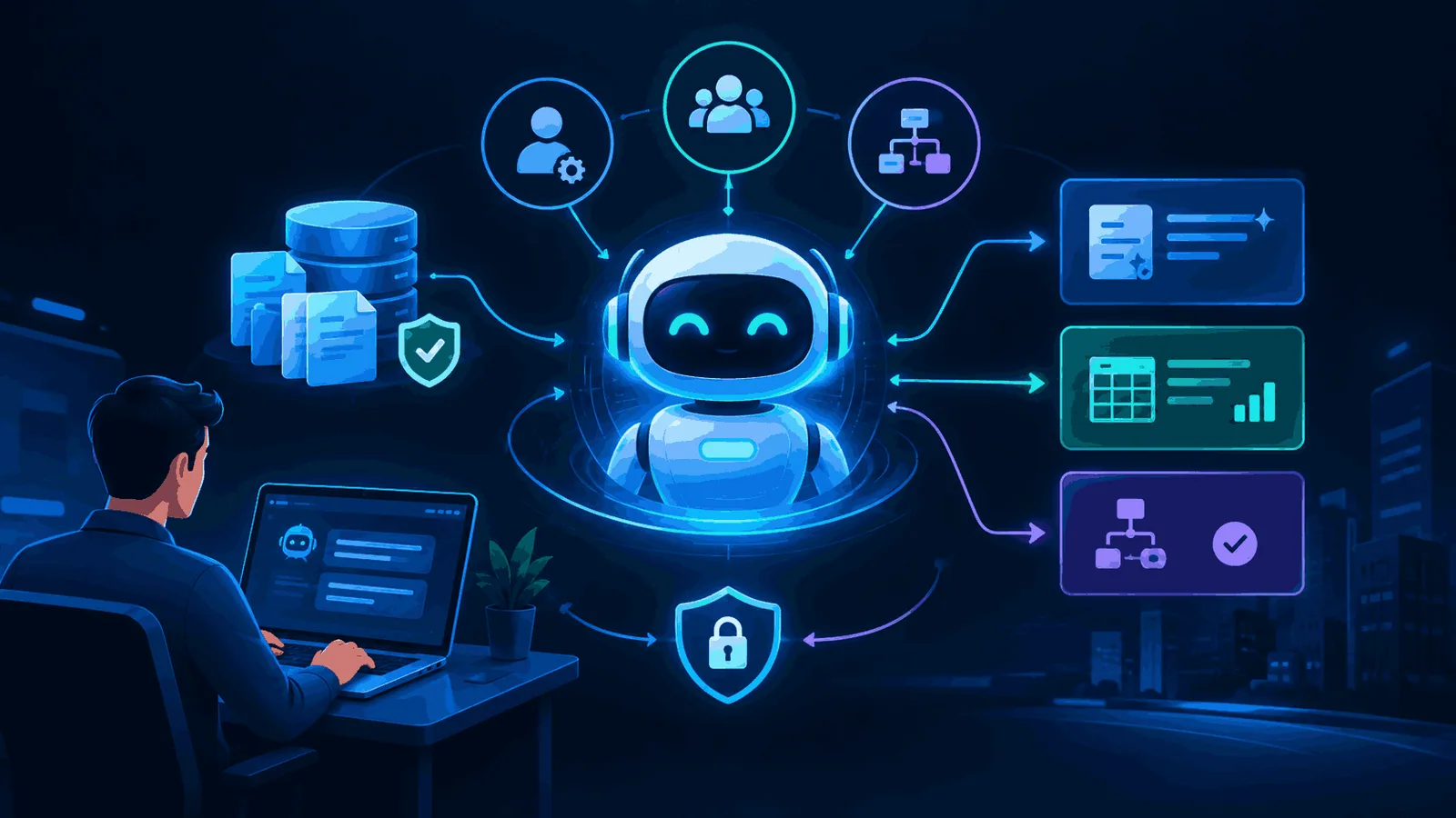 Custom AI agent knowledge assistant interface