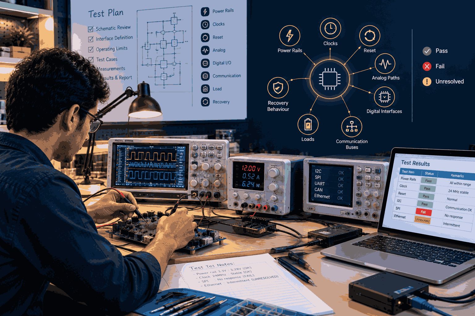 Embedded hardware communication and testing